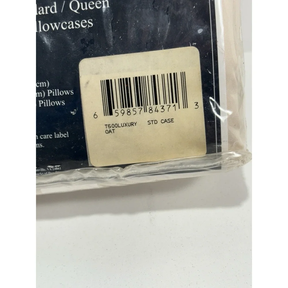 Dan‎ River's Dream Styles 500 thread count 2 Queen Oat Ivory Luxury Pillowcases